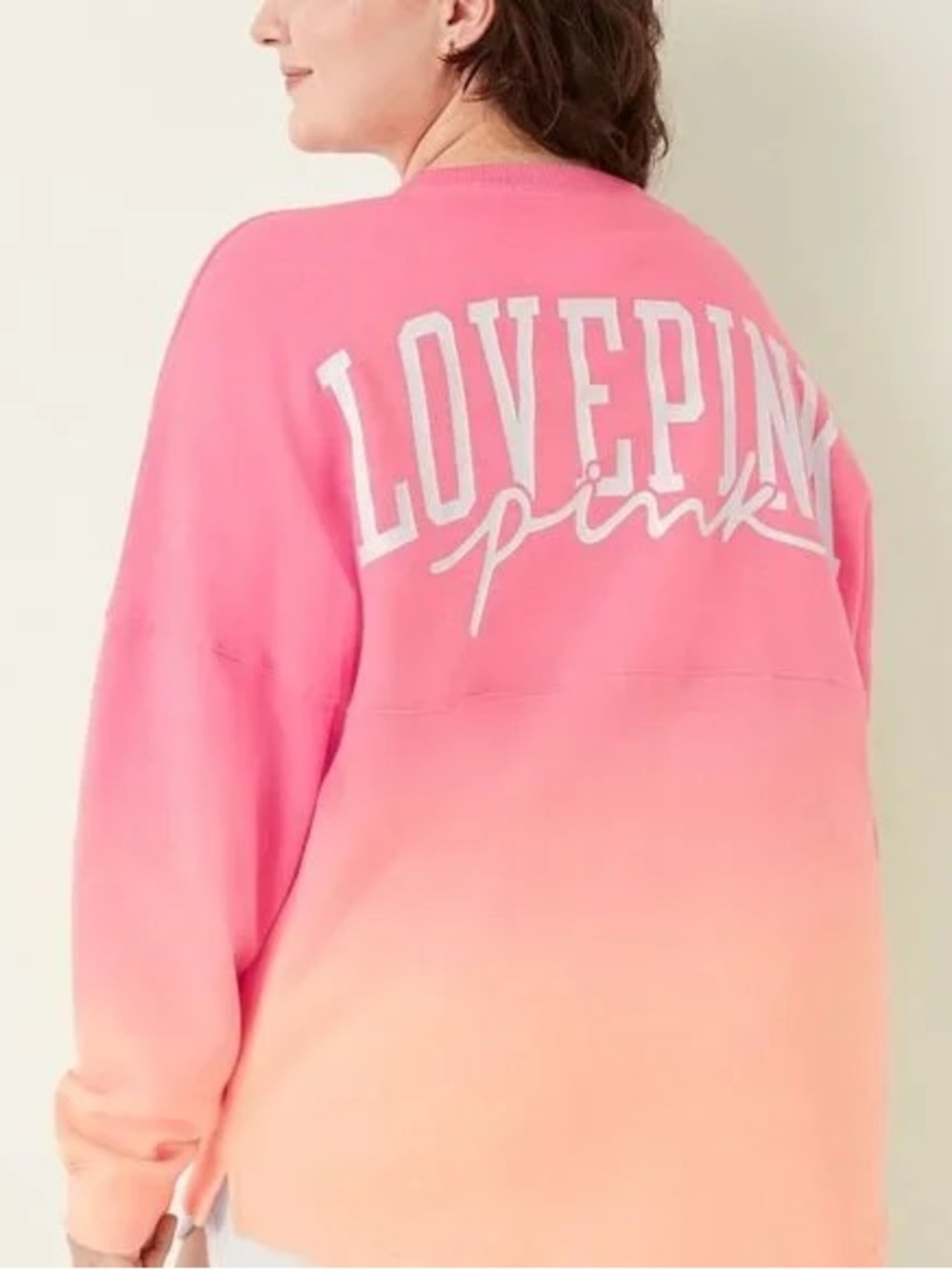 PINK Victoria's Secret Ombre Pink to Peach Crewneck Sweater